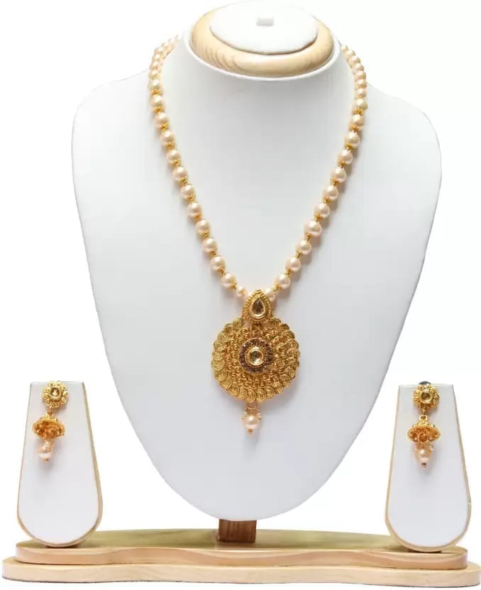 Swarajshop Alloy Gold-plated Gold Jewel Set (Pack of 1)