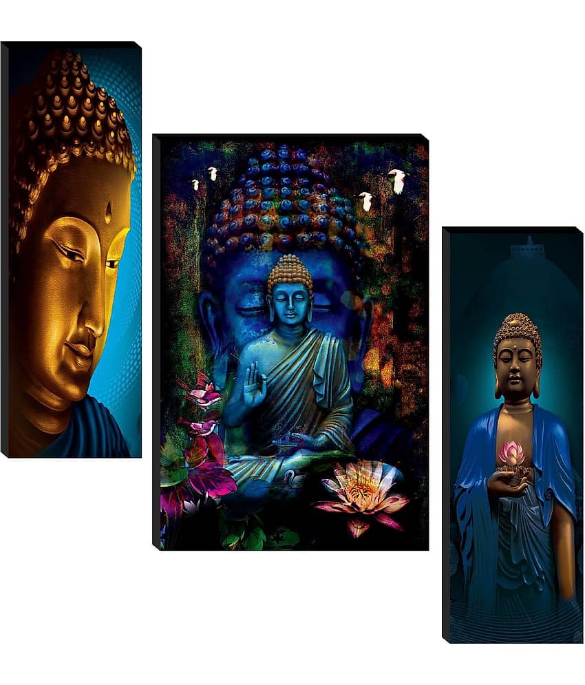 Saf Lord Gautam Buddha Ji Religious Wall Hanging Painting With Frame view 2