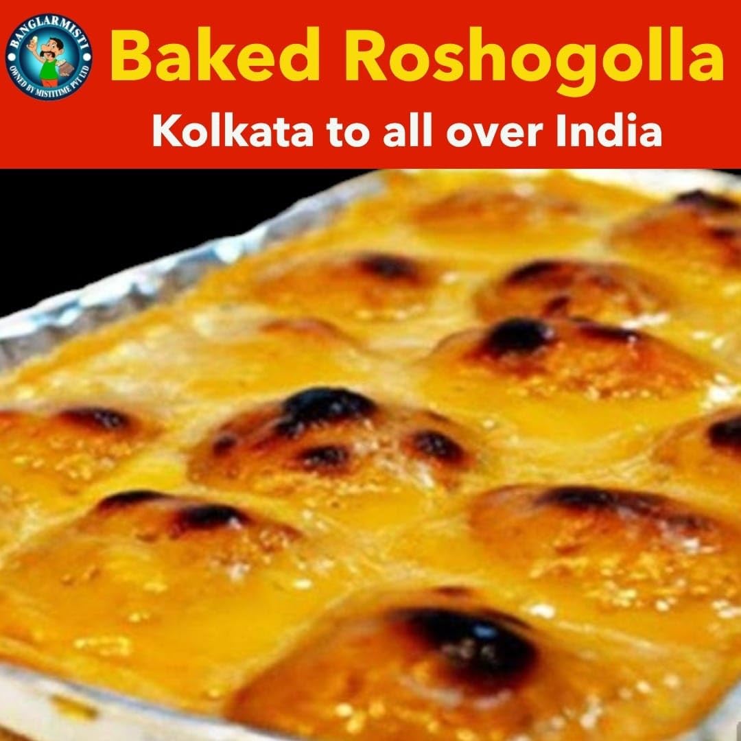 BANGLARMISTI Baked Rasgulla | Authentic Bengali Sweets, Soft & Delicious Baked Roshogolla (Date Palm Jaggery), 500g Pack view 2