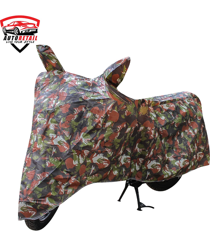 AutoRetail - Jungle Dust Proof Two Wheeler Polyster Cover With (Mirror Pocket) for Discover 125 ( Pack of 1 )