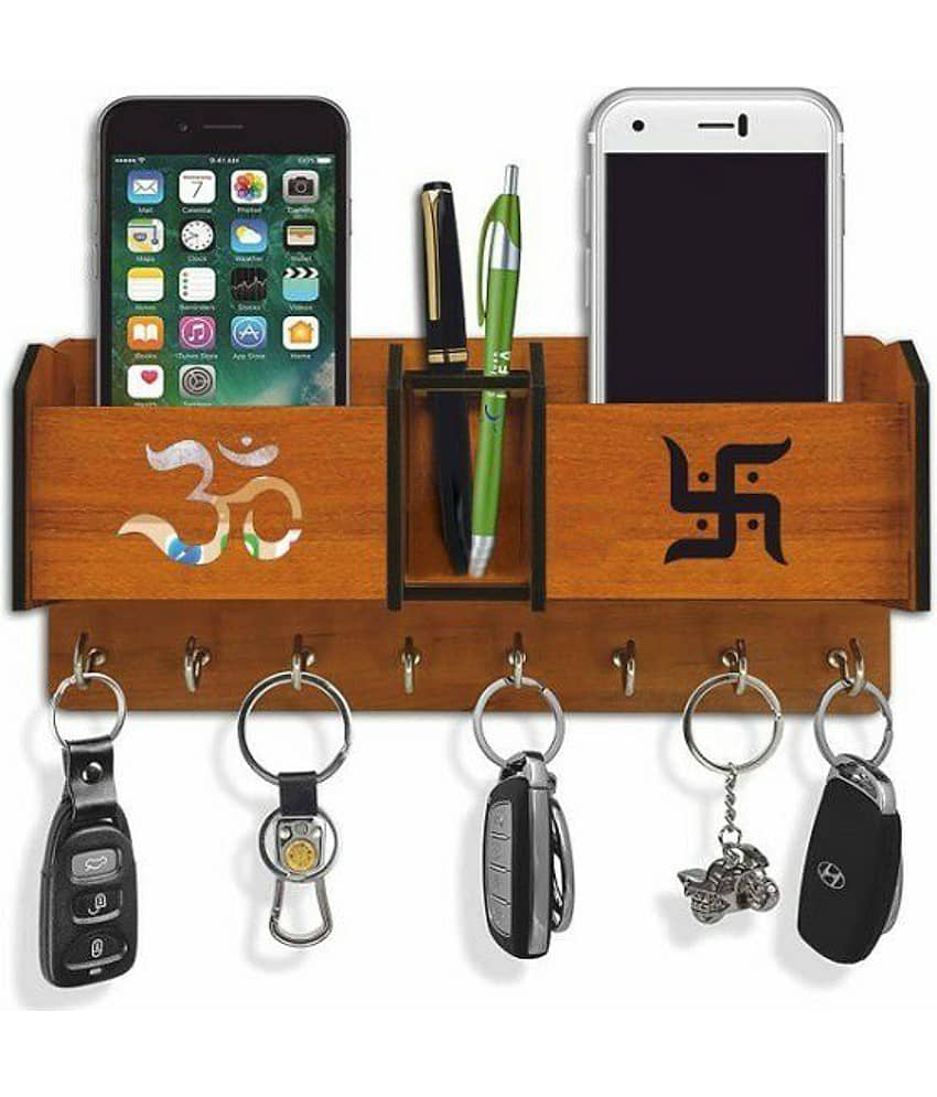 Arpita Crafts Brown Wood Key Holder - Pack of 1