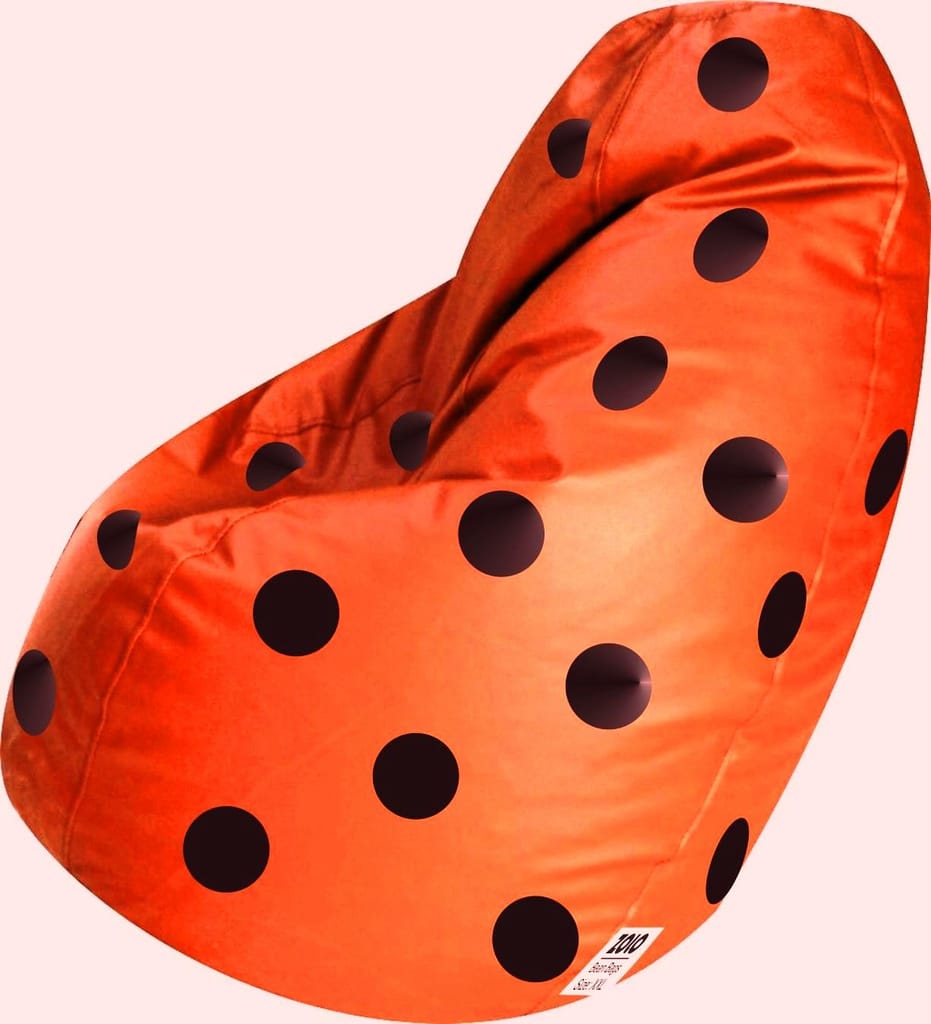 Zolo Printed XXL Bean Bag Cover Only - Without Filling - Spotty (Orange) view 2