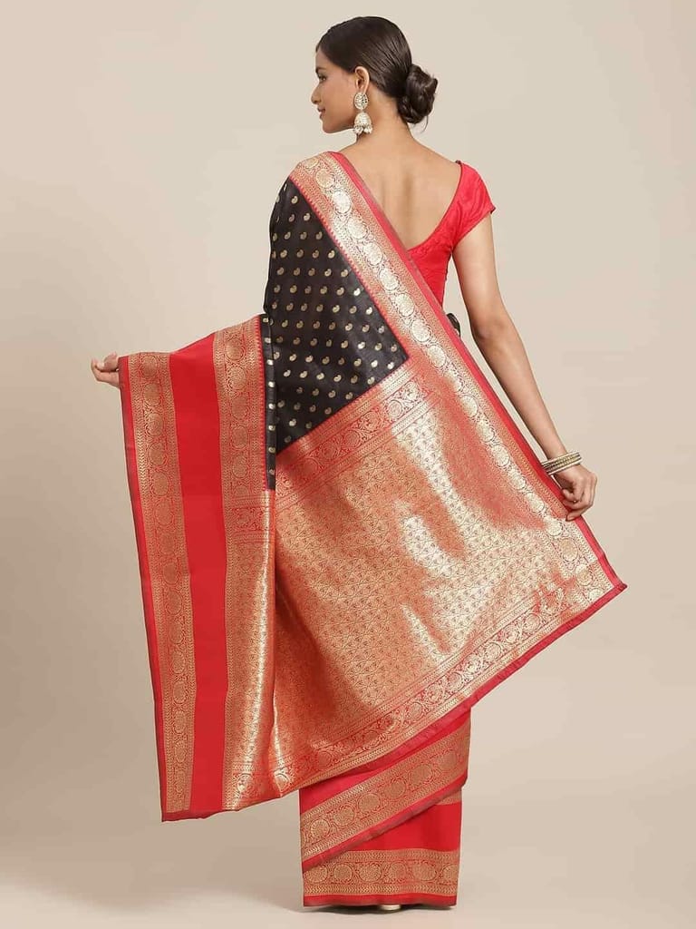 Women's Banarasi Art Silk Saree With Unstiched Blouse Piece view 2