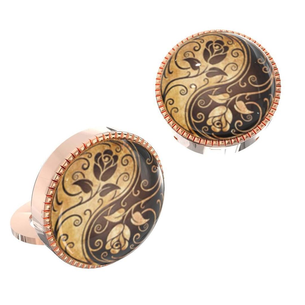 The Smart Buttons - Shirt Button Cover Cufflinks for Men - Ying & Yang Design Pattern view 2