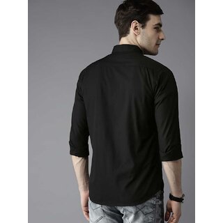Baleshwar CREATION Men Black Solid Regular Fit Casual Shirt view 2