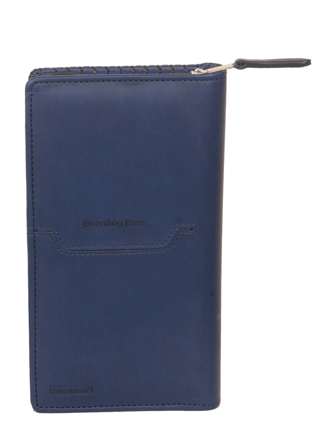 Sukeshcraft PU Passport Holder Cover Case RFID Blocking Travel Wallet Holds 4 Passports (Navy Blue) view 2