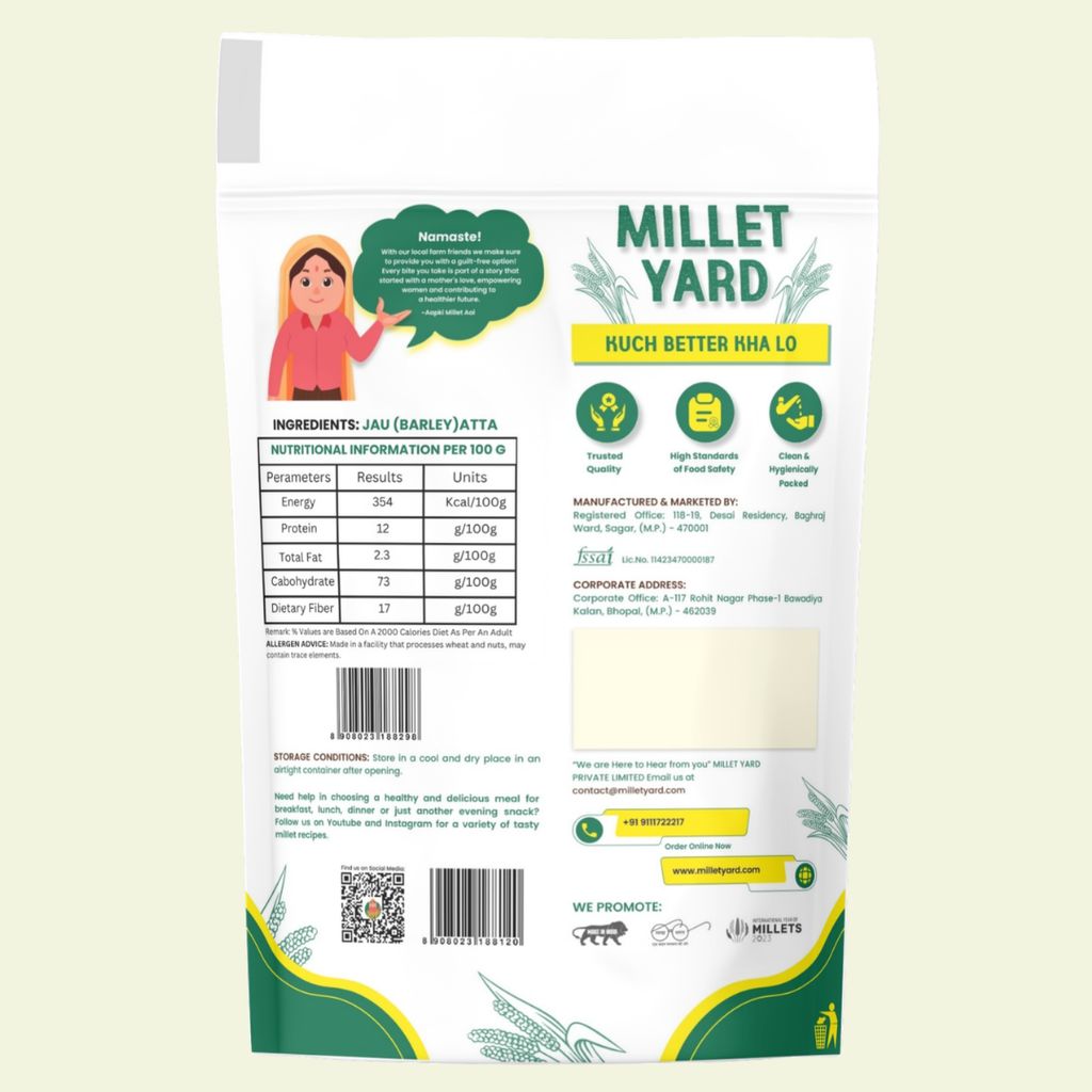 MILLET YARD Jau Atta | Jau Atta | Barley Flour | Gluten Free Atta view 2