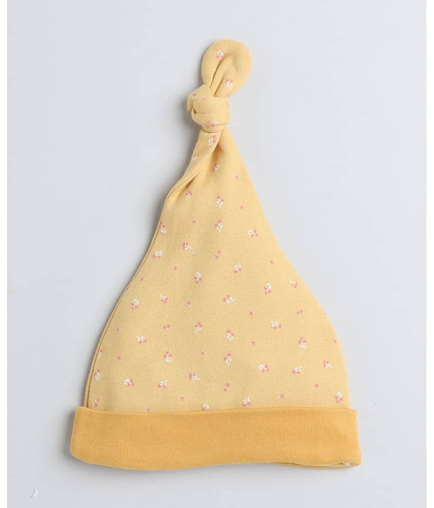BUMZEE Mustard & Grey Baby Boys Knotted Cap Pack Of 2 Age - 3-6 Months view 2