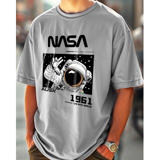 AUSK Mens Casual Printed Cotton Blend Grey & Black Summer wear Co-ords set of T-Shirt & Trakpant view 2