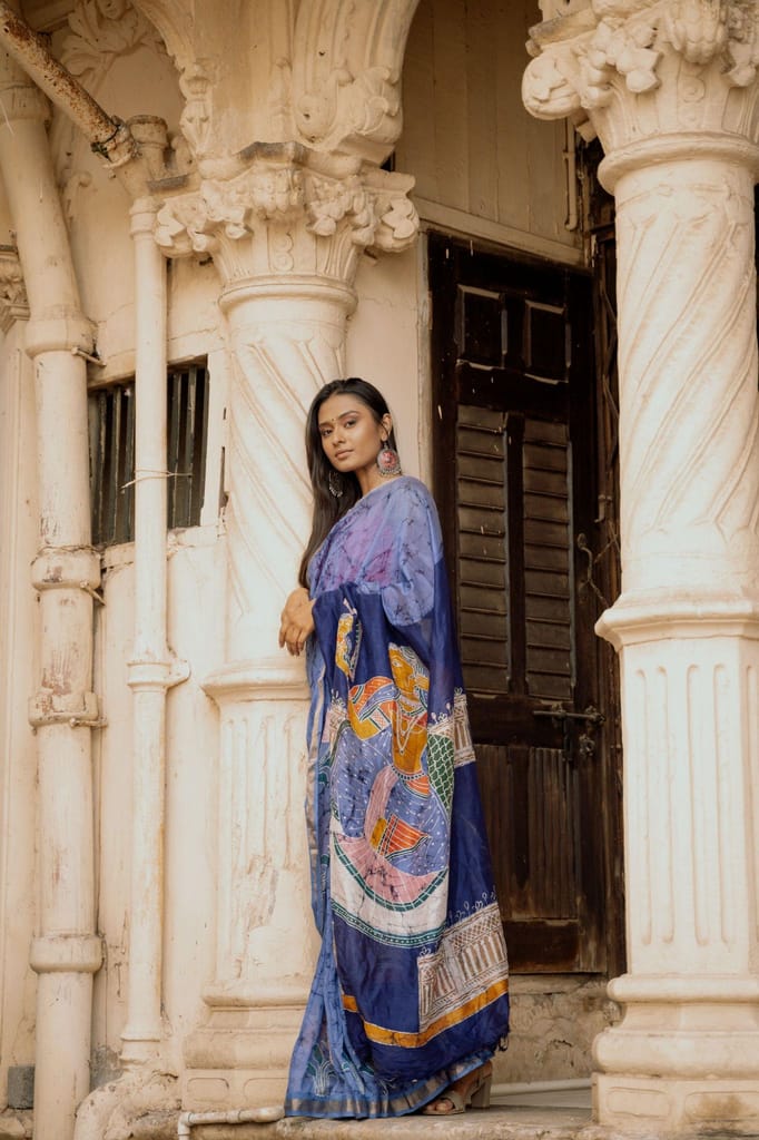 Ragini Rang Rasiya - Narmada Batik Maheswari saree view 2