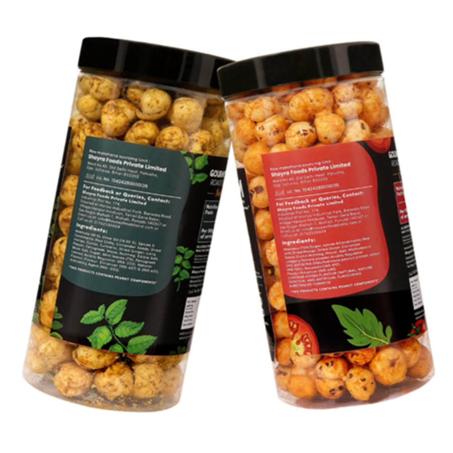 GOURMET MAKHANA Roasted in Olive Oil | Flavors Tangy Tomato & Pudina Masala | Combo Of 2, 65g Each. - 130 gm view 2