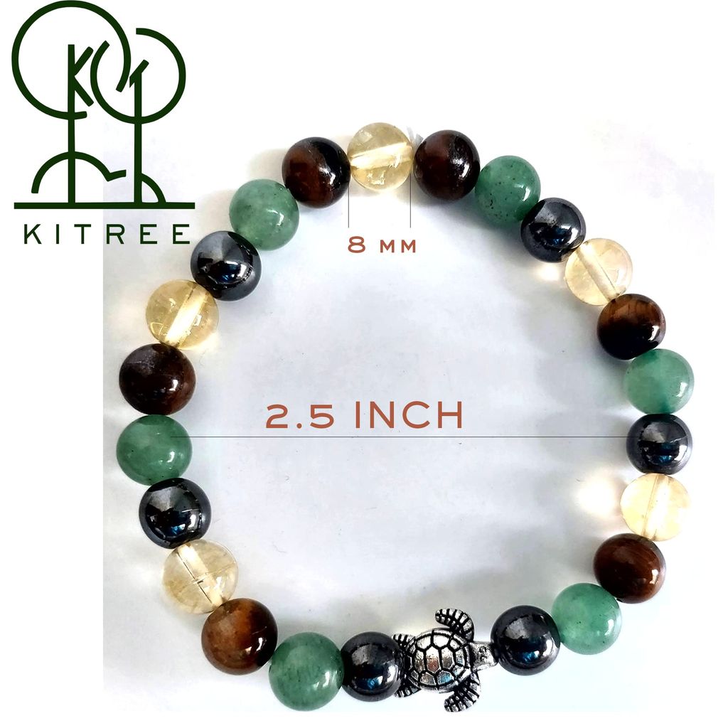 KITREE MONEY CRYSTAL BRACELET 8MM ROUND WITH LUCKY CHARMS FOR UNISEX (MULTI COLOR) view 2