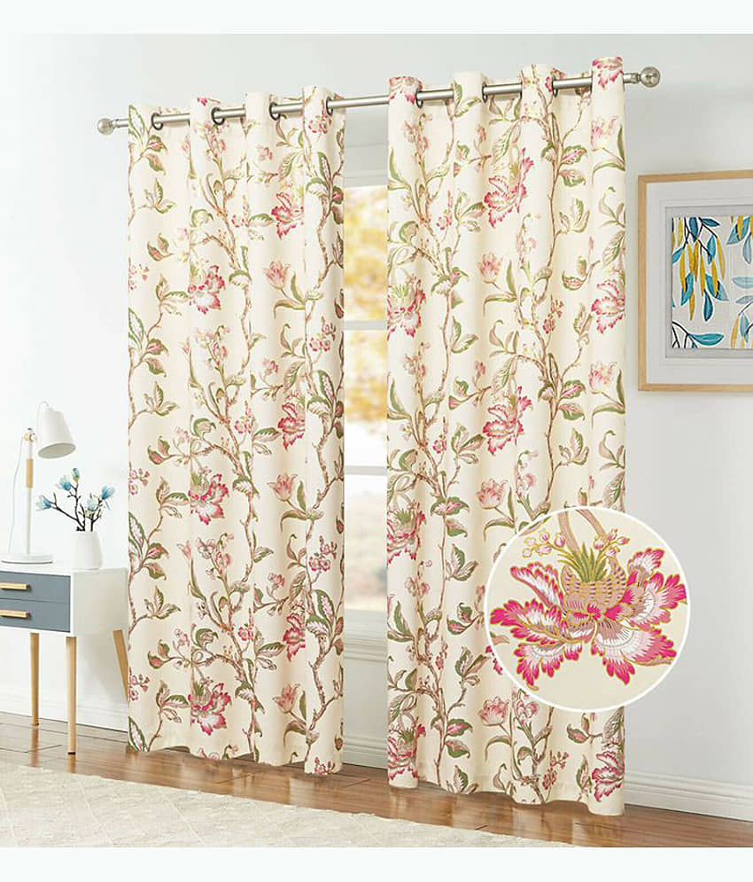 V21 decod Graphic Room Darkening Eyelet Curtain 7 ft ( Pack of 1 ) - Yellow view 2