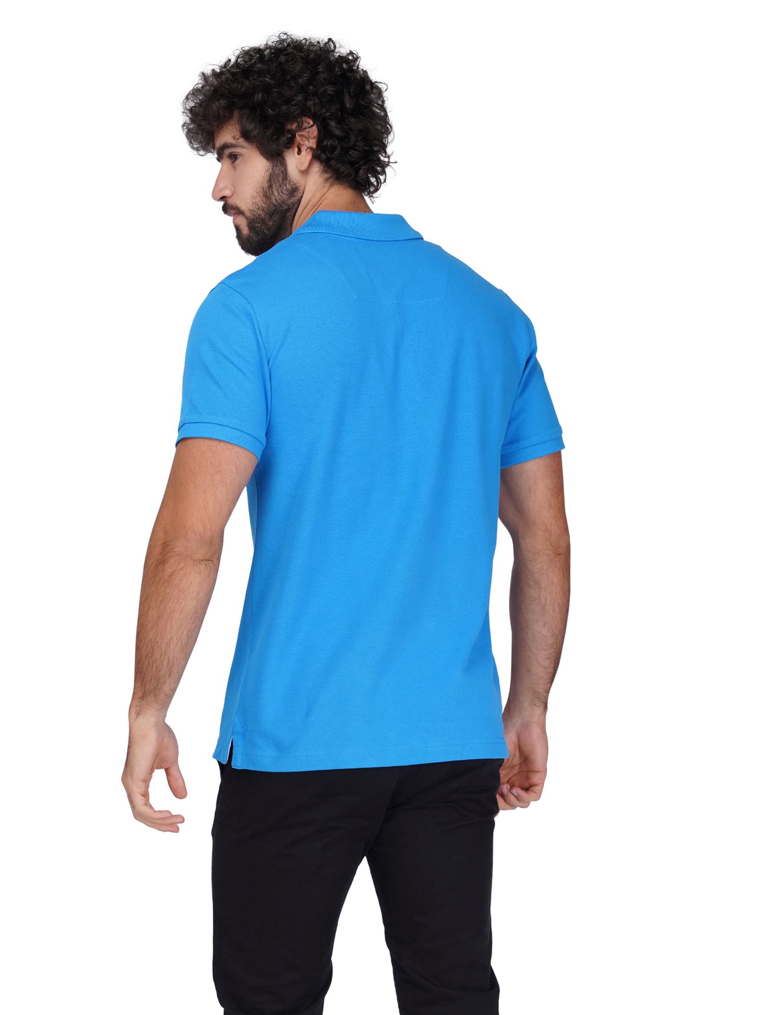 Solid Polo Shirt - BLUE view 2