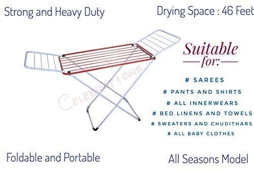 CELEBRATIONS Steel Cloth Drying Stand (Multicolor) view 2
