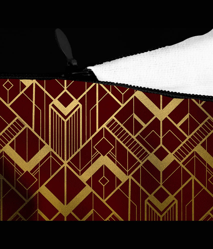 Houzzcode Single Maroon Pillow Cover view 2