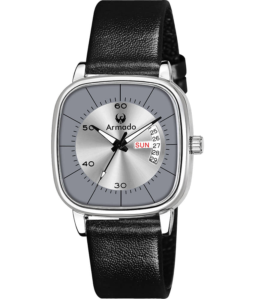 Armado Black Leather Analog Men's Watch view 2
