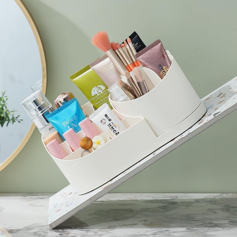 360 Degree Rotating Makeup Organizer Adjustable Cosmetic Storage Box view 2