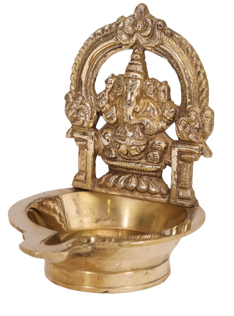 Brass Ganesh Lamp view 2