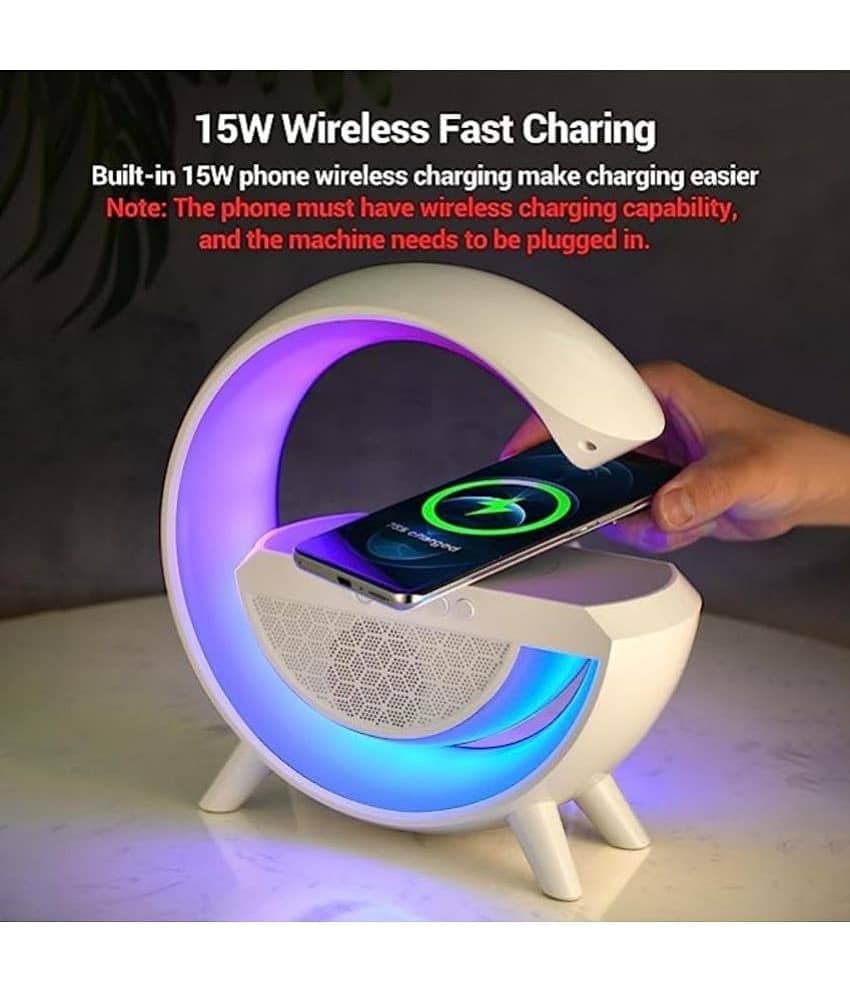 VEhop Wireless Charger 5 W Bluetooth Speaker Bluetooth v5.0 with USB,SD card Slot,Aux Playback Time 7 hrs White view 2