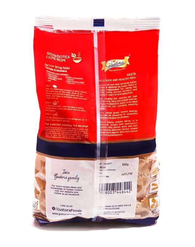 Gustora Farfalle Pasta - 500 view 2