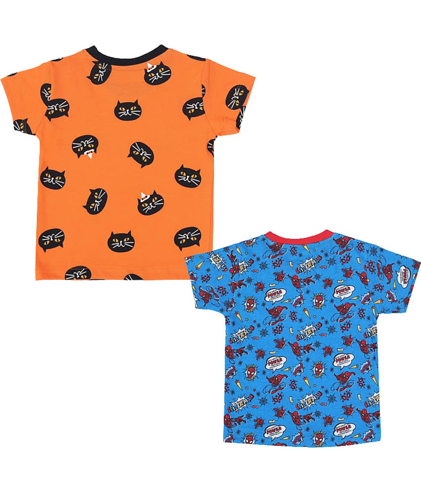 NammaBaby Pack of 1 Boys Cotton T-Shirt ( Orange ) view 2
