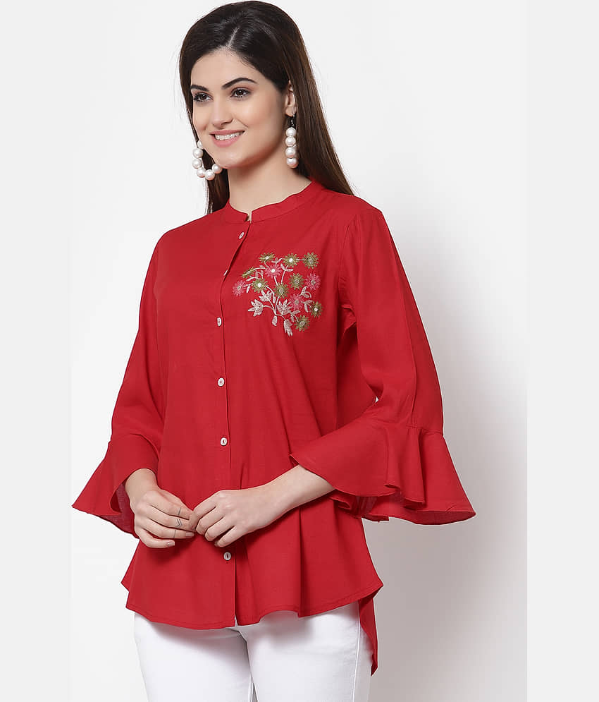 Kbz Women Rayon Shirt ( Blue ) view 2