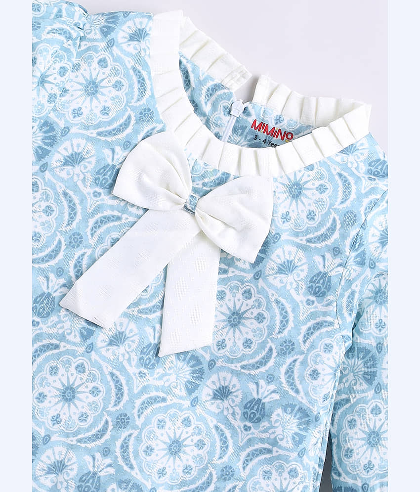 MIMINO Pack of 1 Baby Girls Cotton Frock ( Blue ) view 2