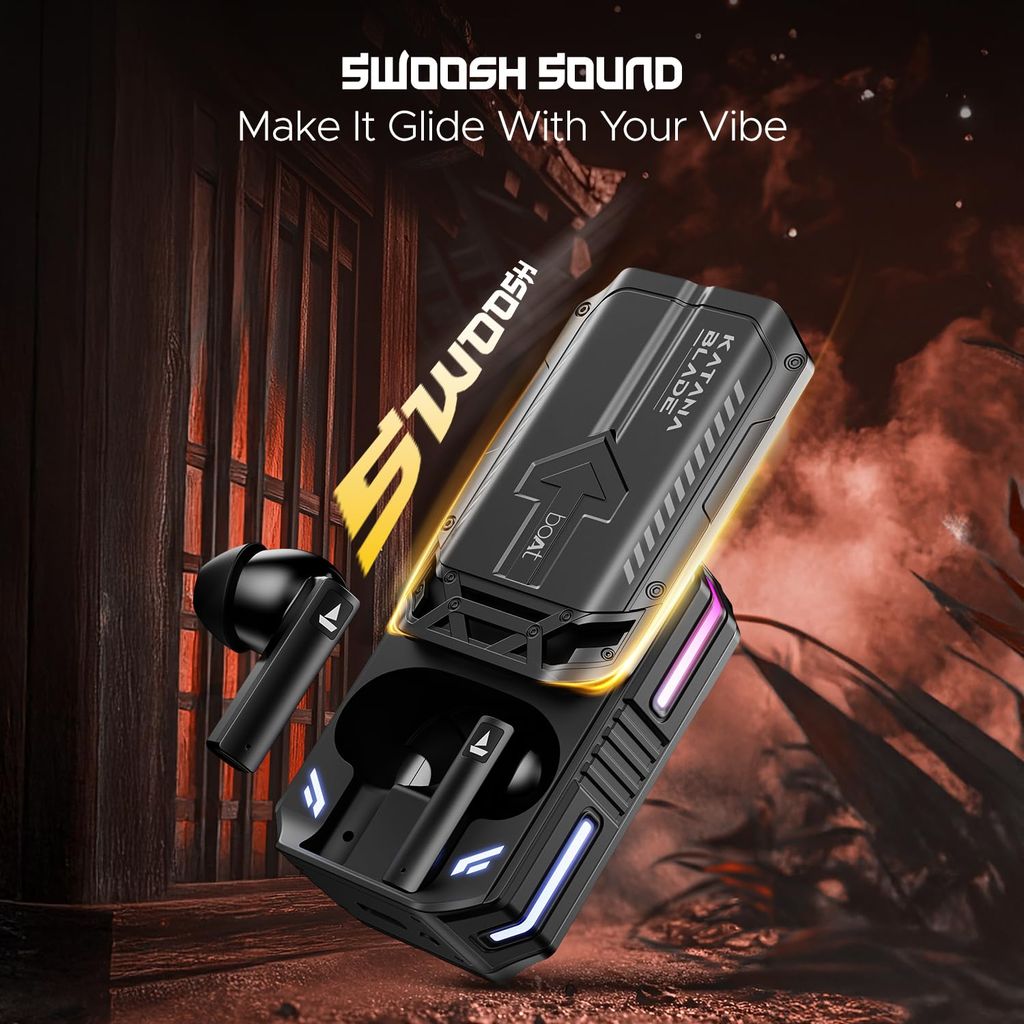Boat Immortal Katana Blade 2.0 Earbuds (Gunmetal Black) view 2