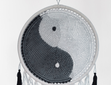 Handmade black & White Dream Catcher Wall Hanging view 2