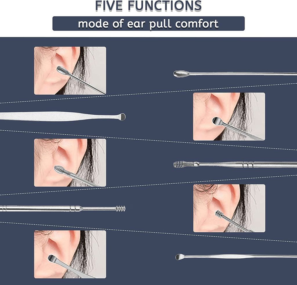 Elecsera Ear Curettage Earwax Removal Ear Wax Cleaner Swab Spiral Ear Pick (100 g, Set of 6) view 2