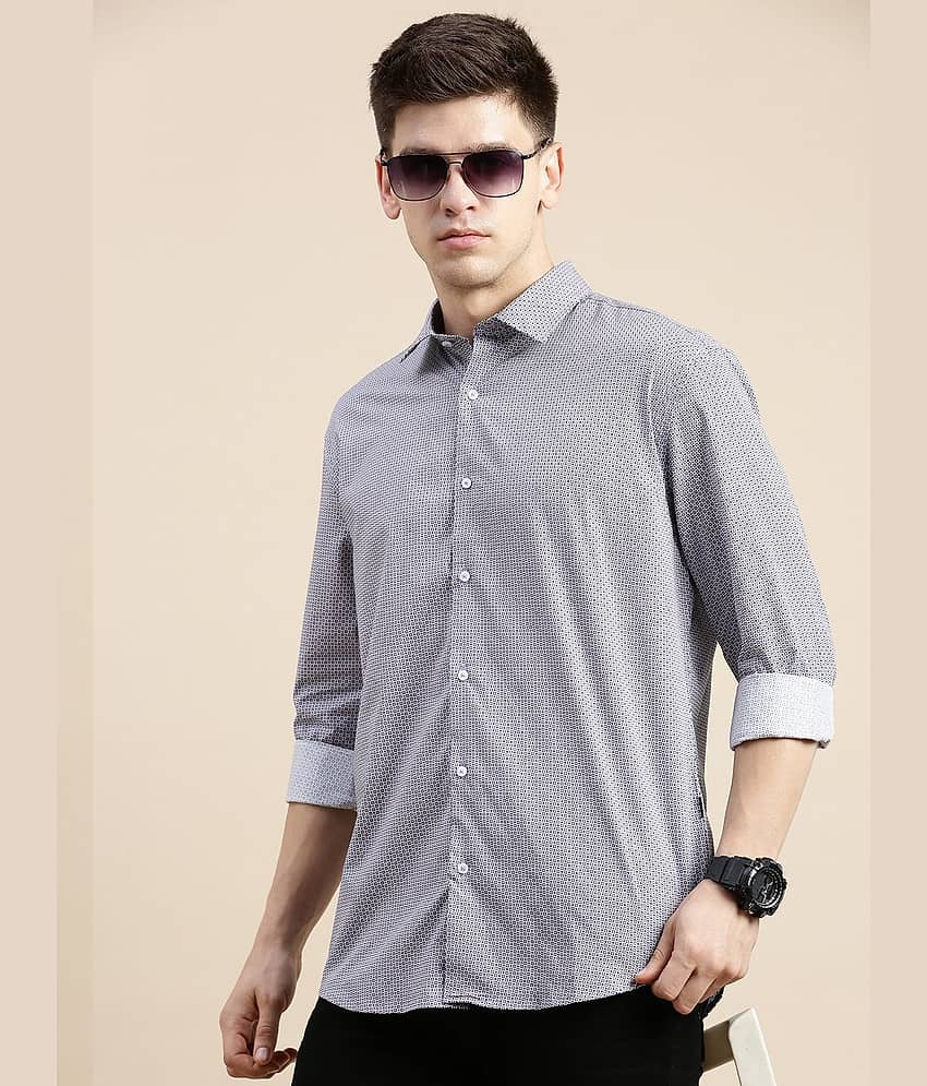 Showoff Cotton Blend Regular Fit Printed Full Sleeves Men's Casual Shirt - Lavender ( Pack of 1 ) view 2