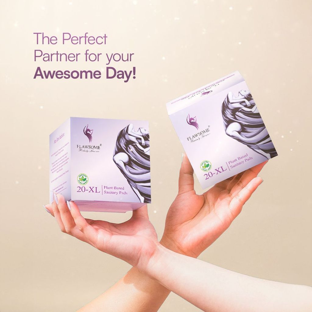 Flawsome - Plant Based Sensitive Sanitary Pads (Pack of 10/20/30) view 2