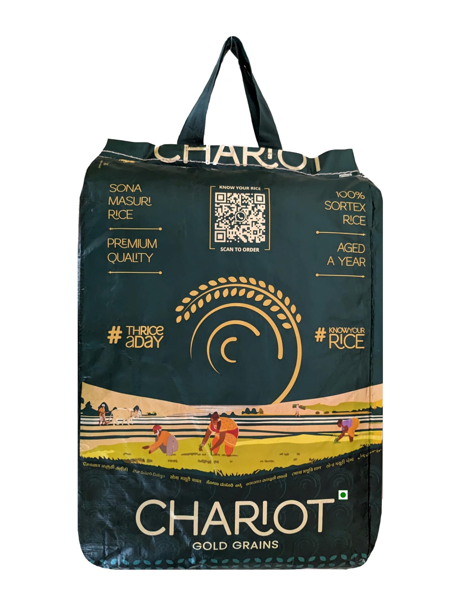 Chariot Gold Grains - Premium Sona Masuri Raw Rice 10 Kg