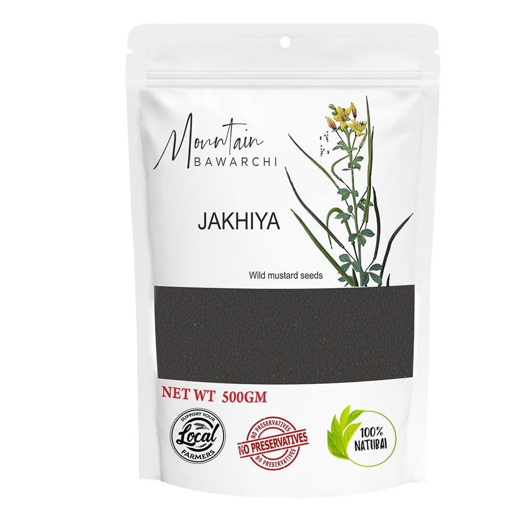 Mountain Bawarchi Jakhiya Black Mustard Seeds | Whole Rai Dana | Sarso Dana Indian Spice (500 g)