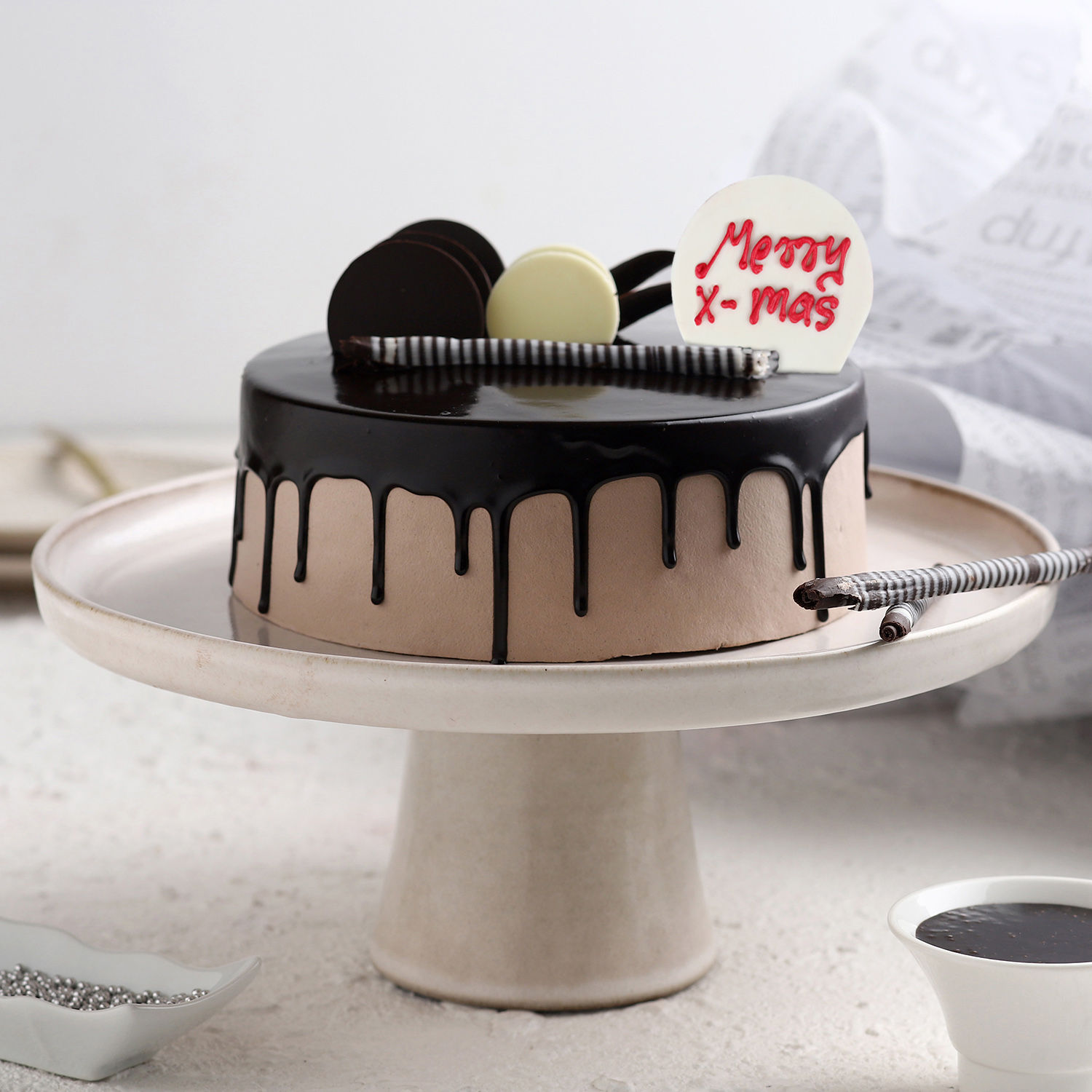 Christmas Chocolate Cake Half Kg view 2