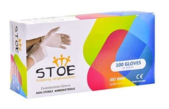 STOE Latex Examination Gloves (Pack of 100 Pcs) view 2