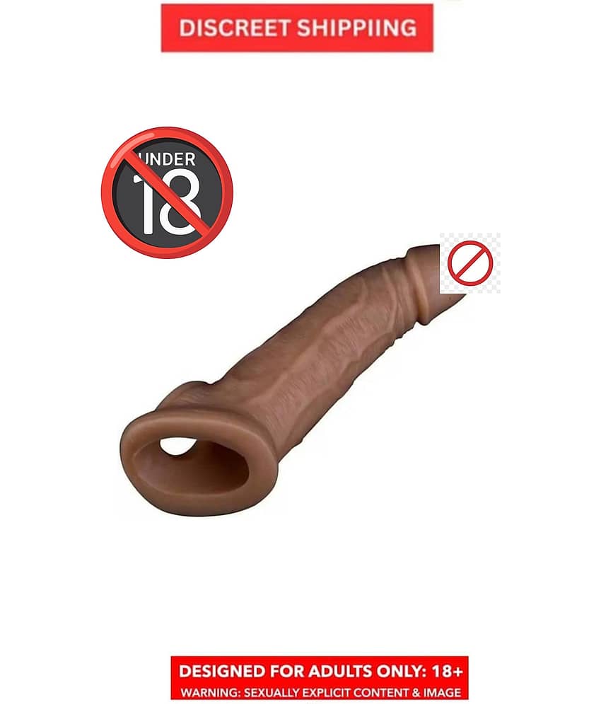 8 Inch INDIAN CHOCOLATE JUMBO REUSABLE CONDOM WASHABLE DRAGON CONDOM