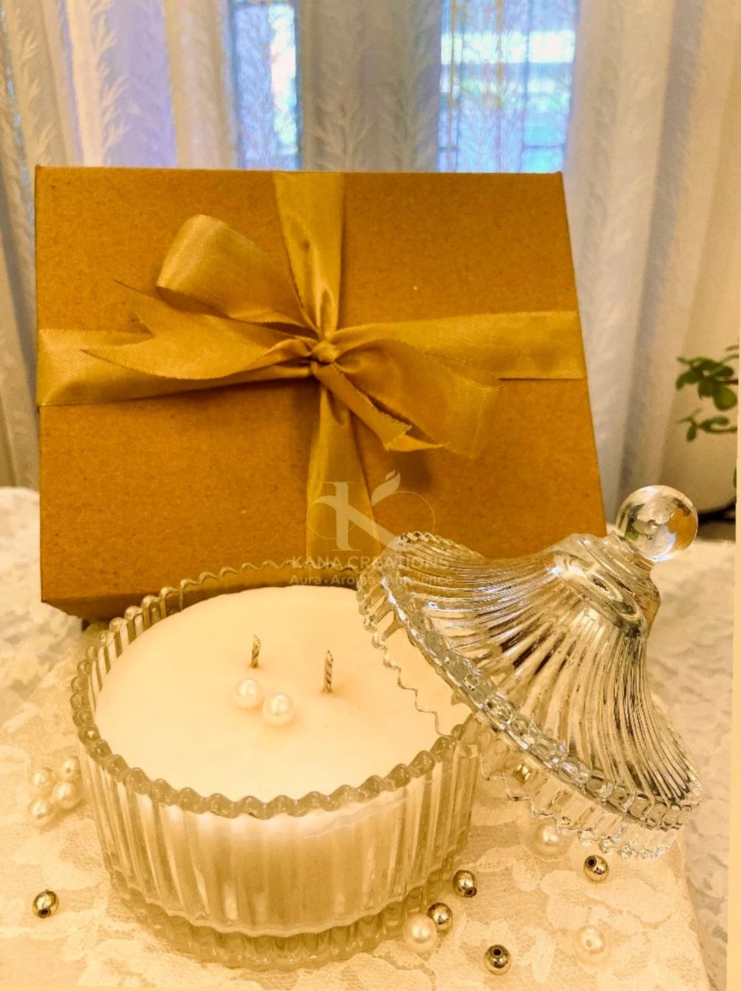 Vanilla Crystal Soy Candle view 2