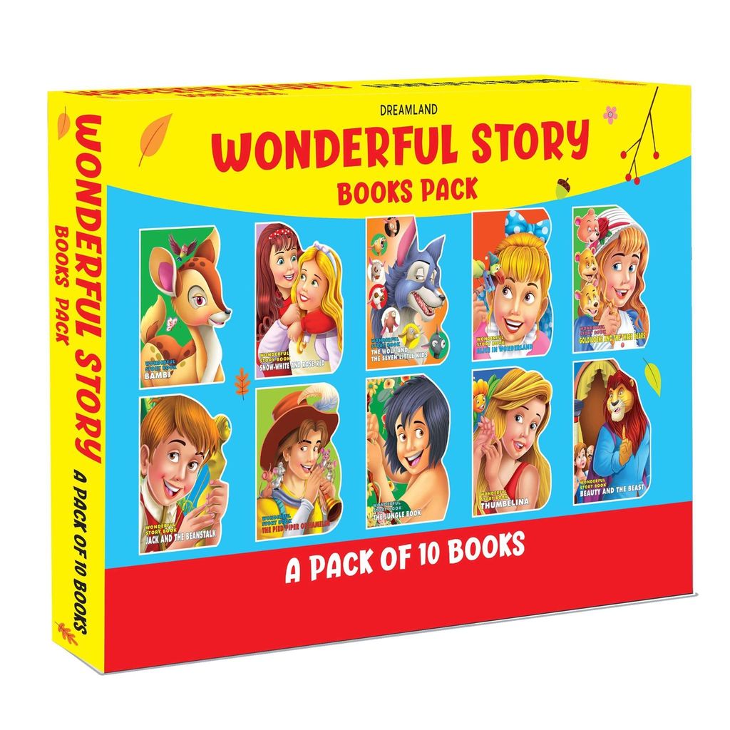 Wonderful Story Shape 10 Board Books Pack for Children Age 3 -8 Years| Beauty & the Beast, The Pied Piper of Hamelin, Jack & Beanstalk, Thumbelina, ... Kids, Snow White and Rose Red, 120 Pages [Paperback] Dreamland Publications view 2