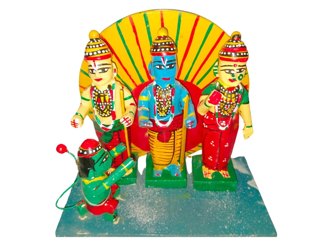 Kondapalli Handicrafts Wooden Rama Parivar view 2