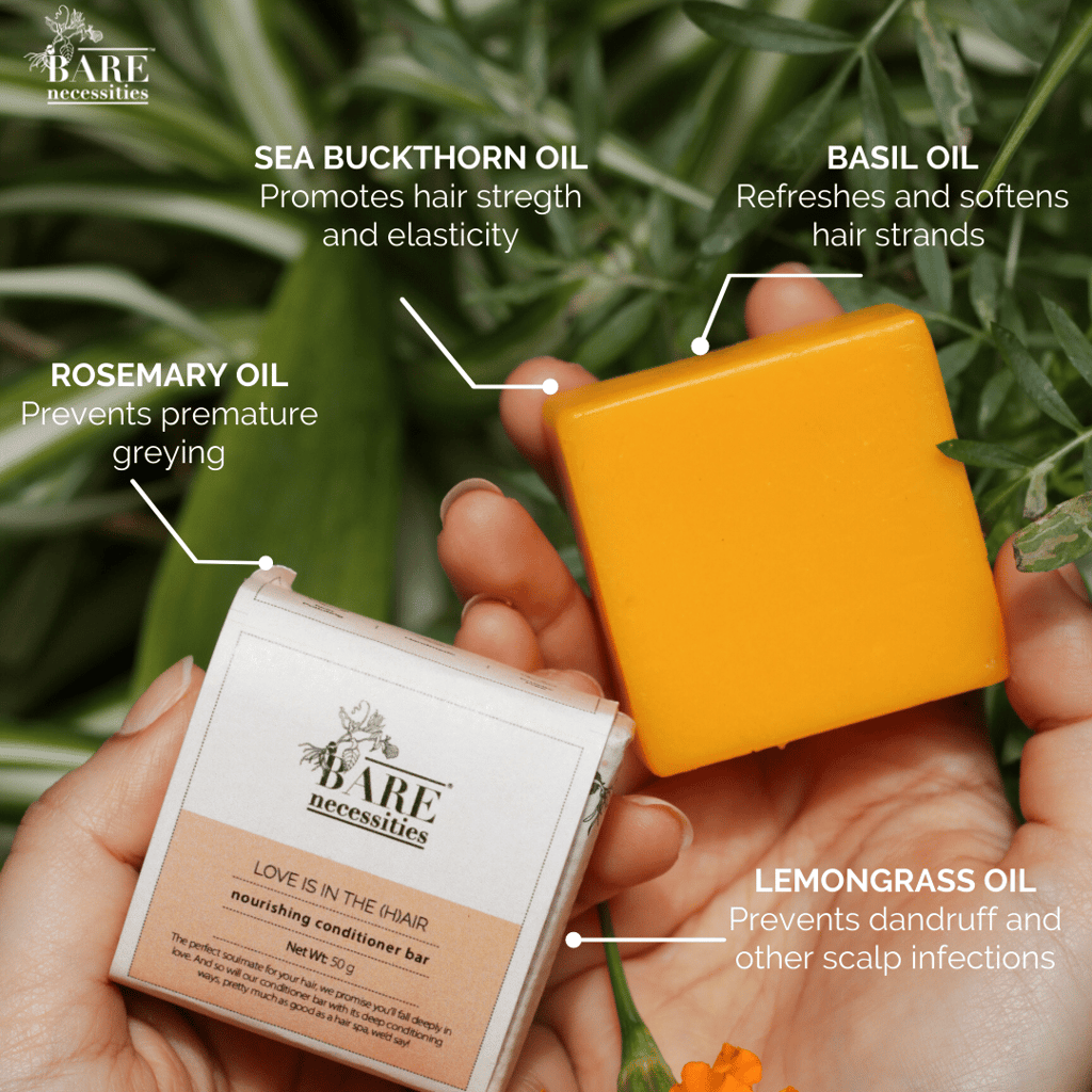 Bare Necessities Love is in the Hair Organic Conditioner Bar for Healthy Shiny Silky Smooth Hair view 2