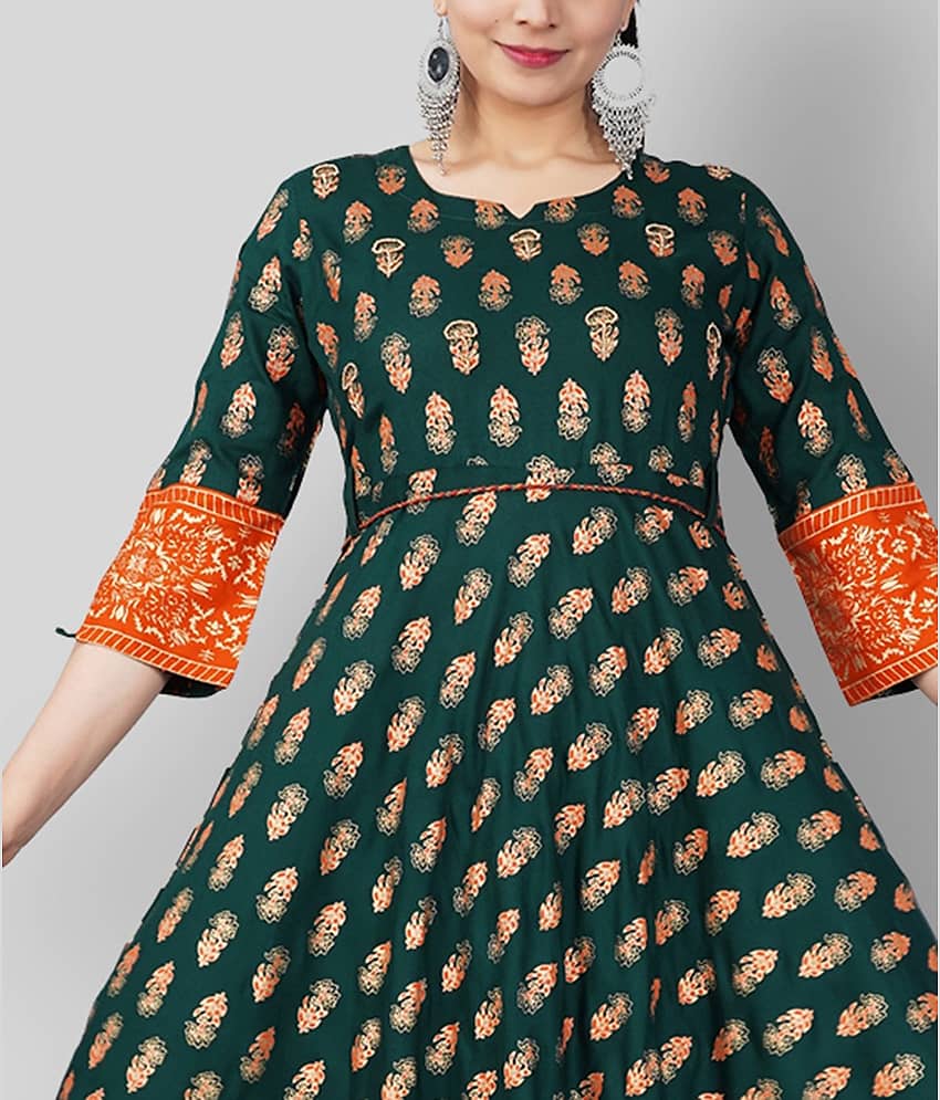 Mishree Collection - Blue Rayon Women's Anarkali Kurti ( Pack of 1 ) view 2