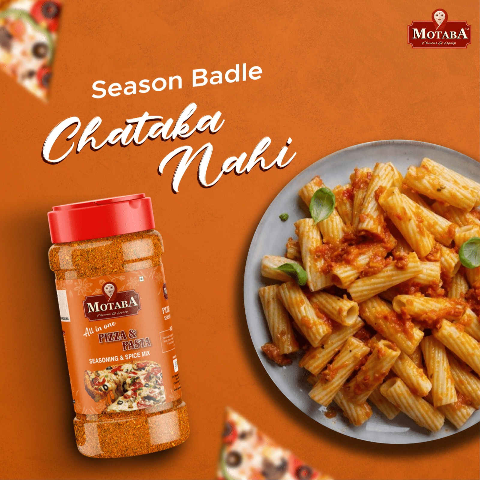 MOTABA Masala All In One Dry Chilli Flakes Seasoning Masala Flakes & Pizza-Pasta Seasoning Powder, 50 gm Each - Pack of 2 view 2