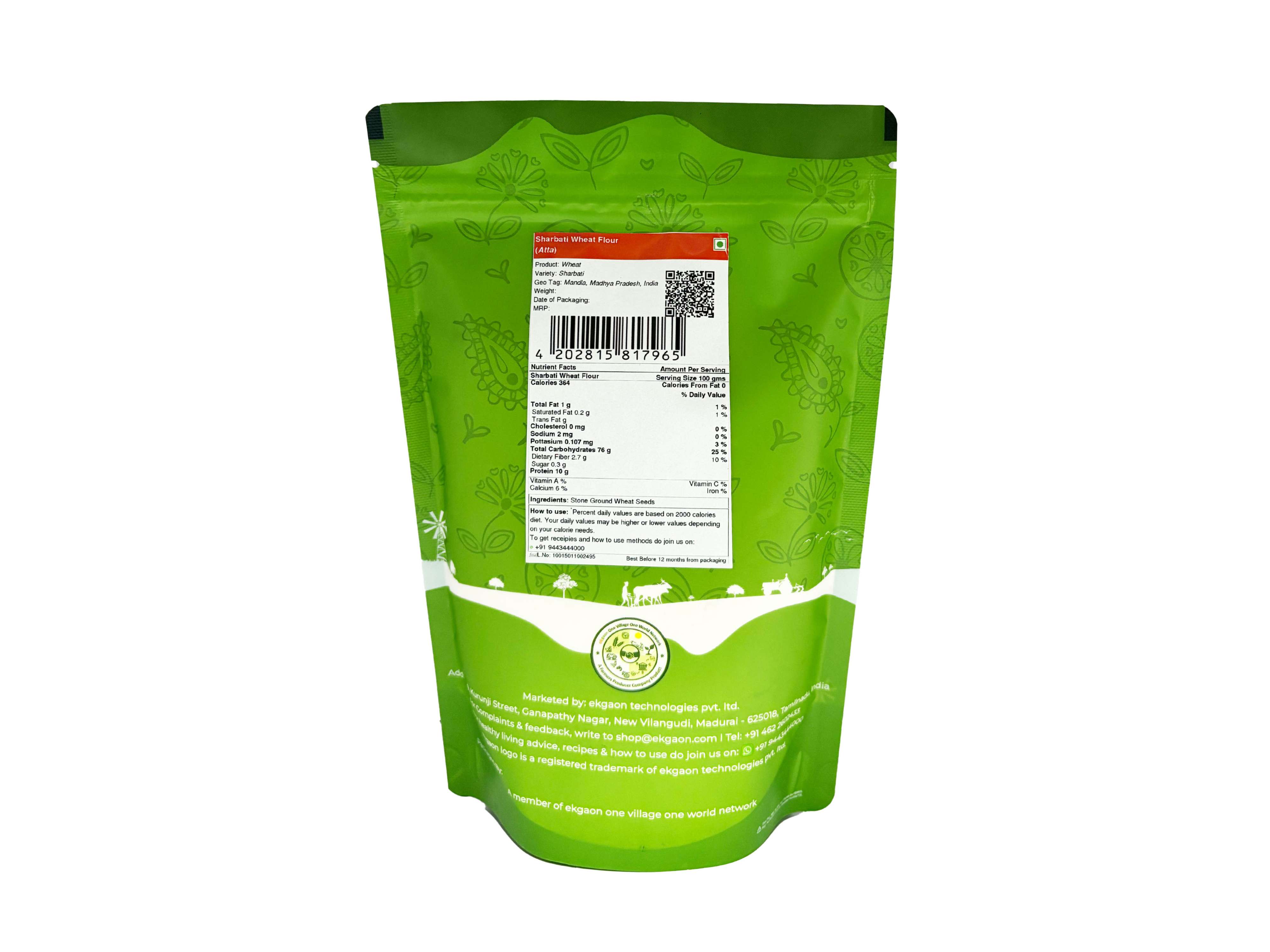 Ekgaon Sharbati Wheat Flour (Atta) 1Kg view 2