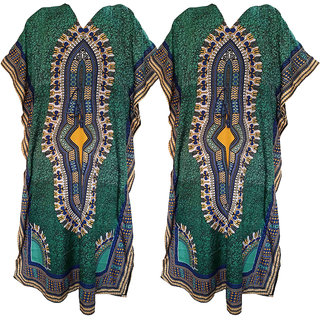 Ukal Combo Pack of 2 Women's Kaftan Dress Cover Up Nightwear Nighty Gown V-Neck Dress view 2