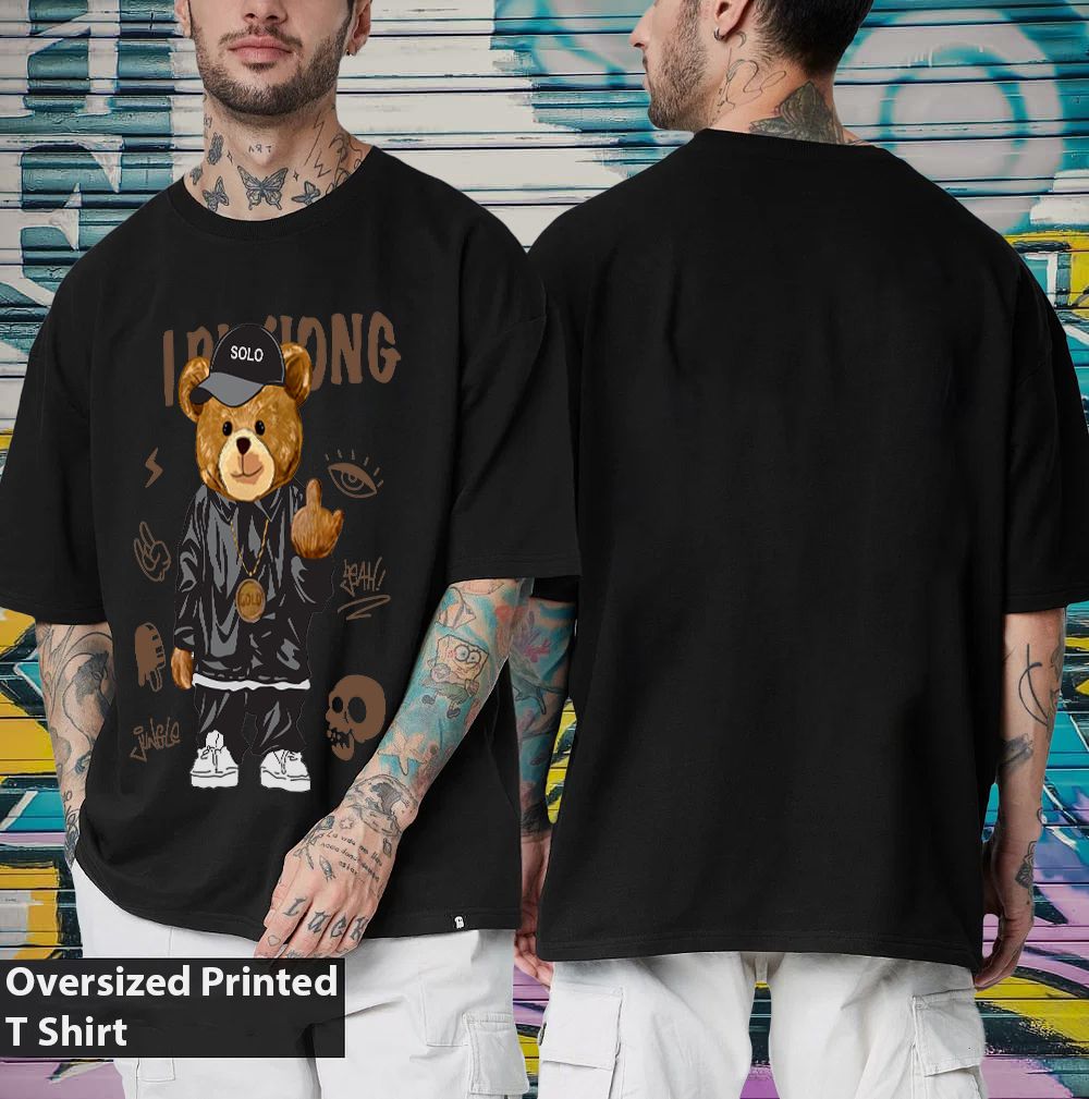 Scott Fincher Men's Oversized Halfsleeve Graphic Printed T-Shirt : AA(ARN)BLACK_64 view 2