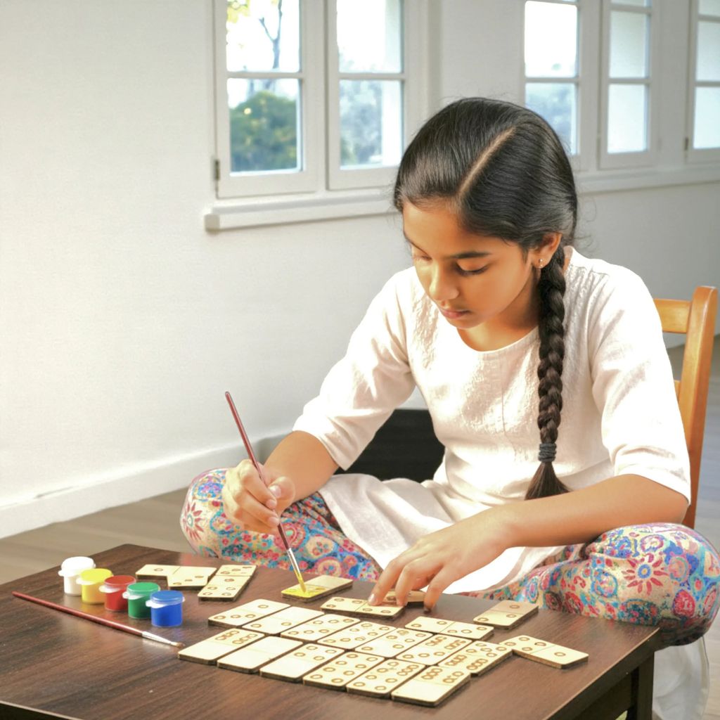 Domino Dot Game for Kids – Coloring, Matching and Playing Dominoes | Creative DIY Educational Activity Set for Children view 2