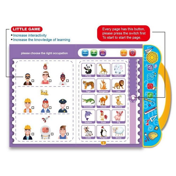 Intelligence Book | Interactive -Musical English Educational Phonetic Learning for 3 + Year Kids | Toddlers | Educational ABC and 123 E-Learning Kids Electronic Activity view 2