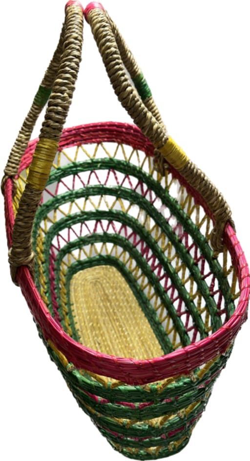 Handmade Sikki mult color Square Basket view 2